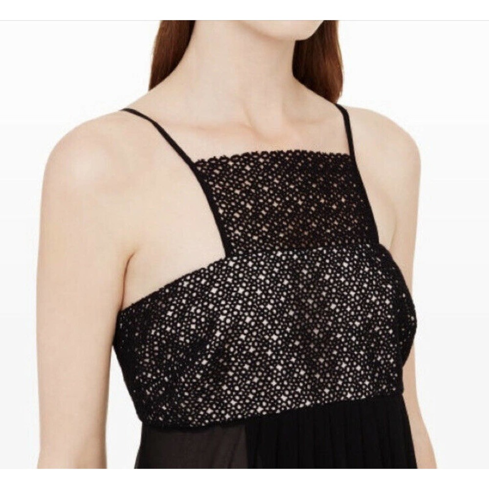 Club Monaco Black Clamanta Silk Midi High Neck Dress - Picture 2 of 7
